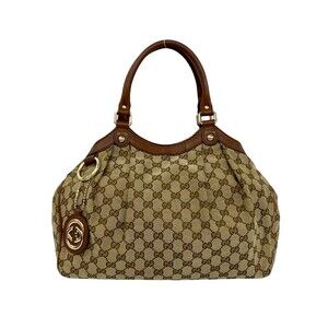 GUCCI Brown Leather Shoulder Bag